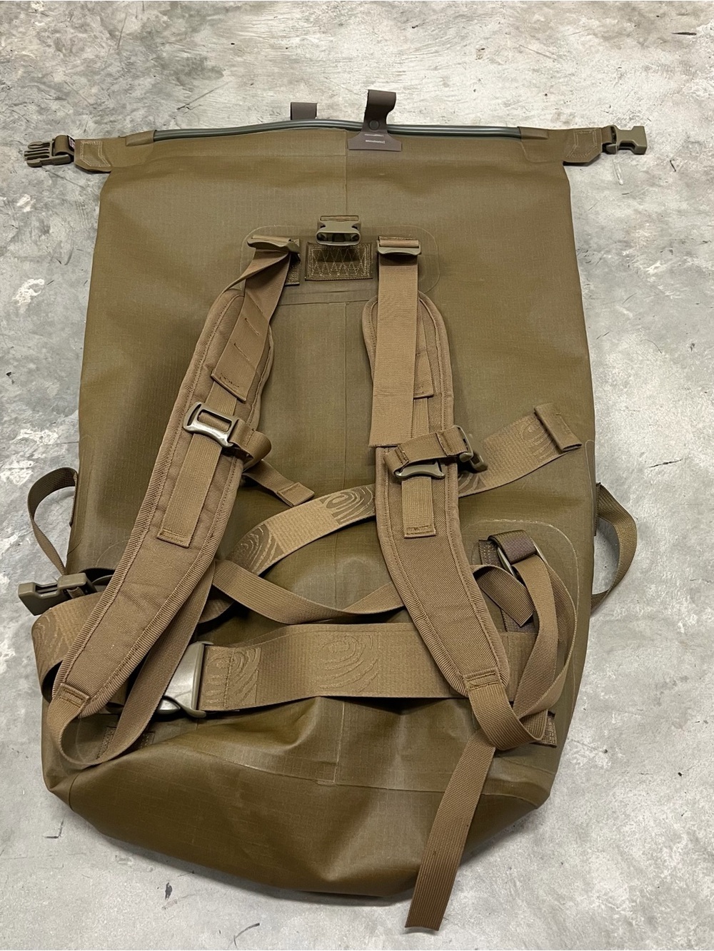Watershed Backpack Dry Bag Tan Brown, Coyote, Kayak, Fishing Bag 40L